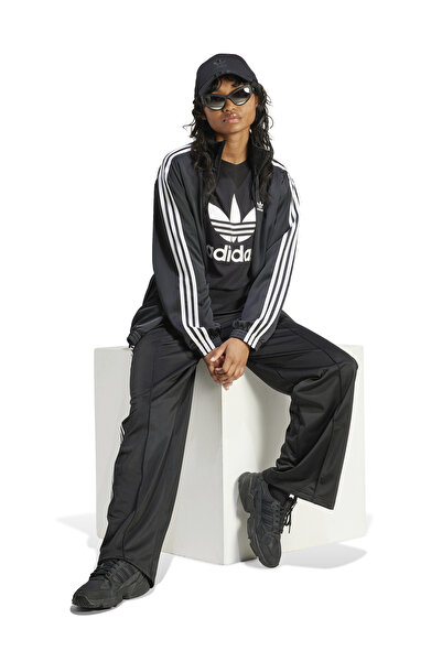 adidas Μαύρο γυναικείο στρογγυλό μπλουζάκι Ir9533 Trefoıl