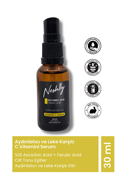 NESHLLY NATURAL Aydınlatıcı C Vitamini Serum 30 ml (LEKE KARŞITI)