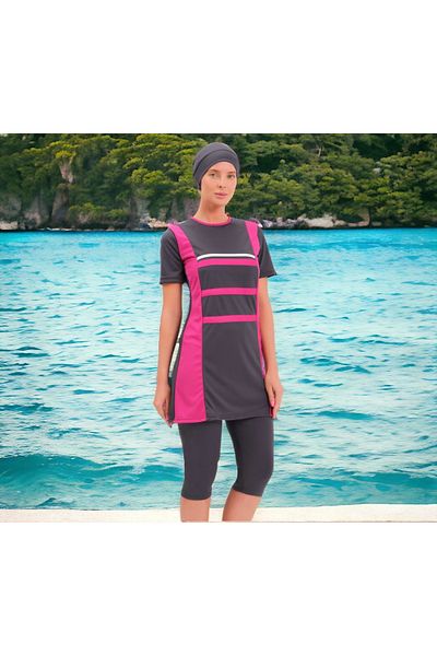 Shopiolog Long Sleeve Palm Tree Patterned Flexible Full Hijab
