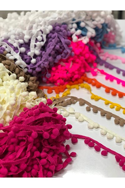 sarra Кольоровий стрічковий помпон - 5 метрів - білий