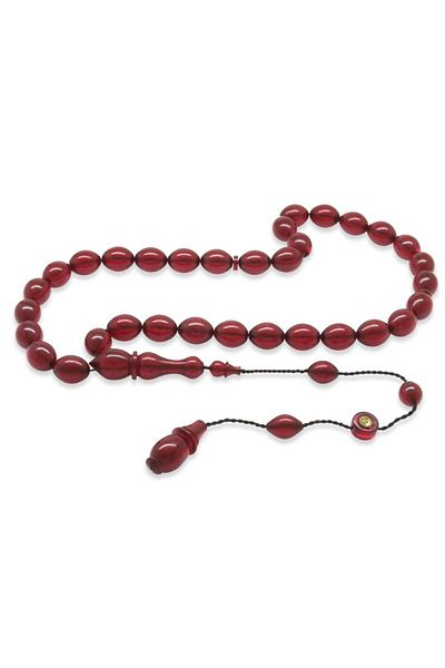 Tesbihane Special Cut Dark Red Catalin Rosary with System, Each with Master Workmanship