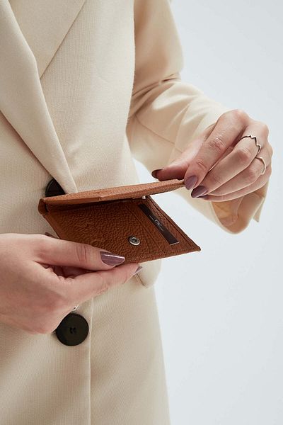 Tamer Tanca Men's Genuine Leather Tan Card Holder