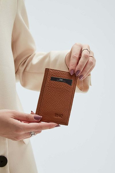Tamer Tanca Men's Genuine Leather Tan Card Holder