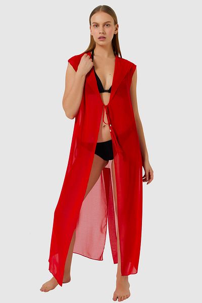 AYYILDIZ 3861 Red Beach Dress