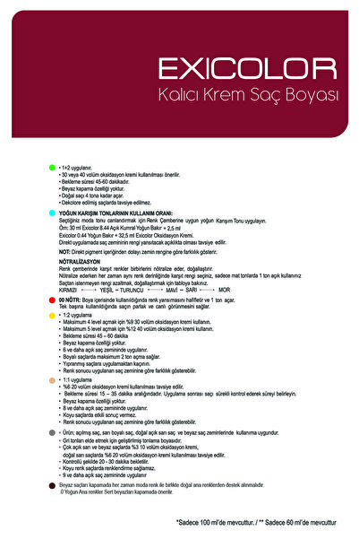 Exicolor 6.111 EKSTRA KÜLLÜ KOYU KUMRAL Kalıcı Krem Saç Boyası 60ml