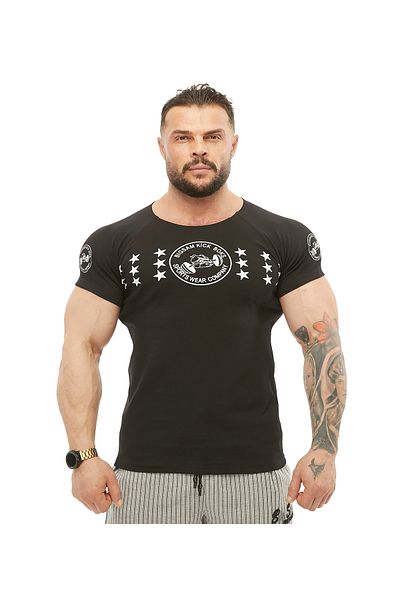 Big Sam Slim Fit Black Stretch T-Shirt 2798
