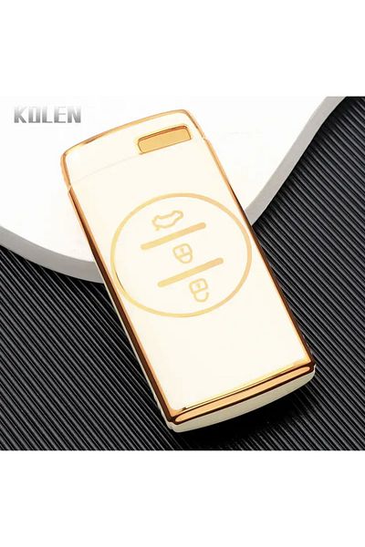 charmerprincesses Chery Tiggo 7 Arrızo 5 Key Case - White/Gold