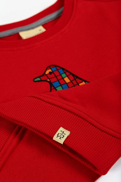 BEETLEBEEZ Kids Unisex Crew Neck Printed Sweatshirt - Red