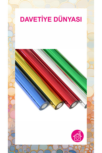 davetiye dünyası Sıcak Yaldız Baskı Folyosu ( Deri ) 15 Cm x 120 Metre Gümüş ...