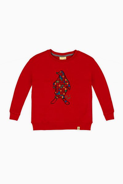 BEETLEBEEZ Kids Unisex Crew Neck Printed Sweatshirt - Red