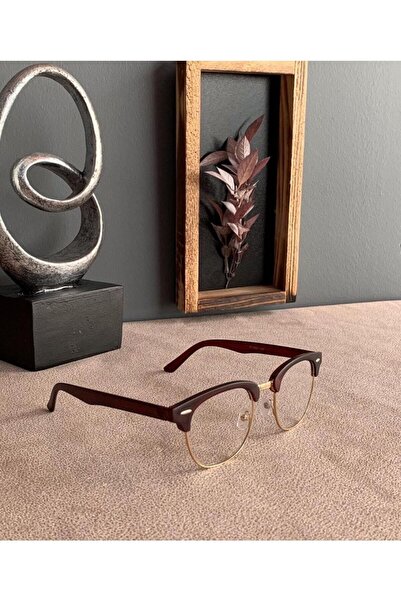 UBK Eyewear Unisex Clubmaster Kahverengi, Numarasız, Unisex, Mavi Işık Koruma...