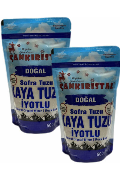 Tunalı Lokman Hekim Çankırı Doğal Mineralli Iyotlu Kaya Tuzu 500GR x 2
