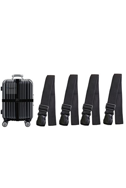 SAR 4 Adet Valiz Bavul Emniyet Kemeri Siyah