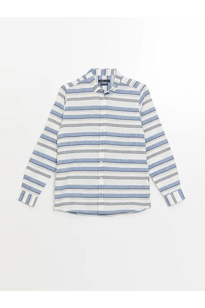 LC Waikiki LCWAIKIKI Classic Regular Fit Long Sleeve Striped Poplin Men's Shirt