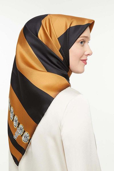 Levidor Φουλάρι από καθαρό μεταξωτό Camel Twill