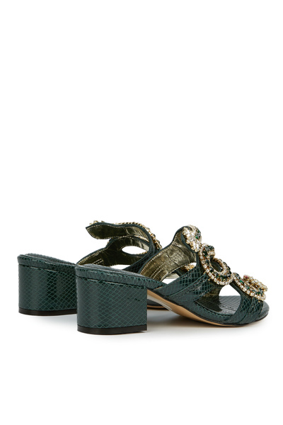 Cengiz Gümüş Yılan Taşlı Model Topuklu Kadın Terlik