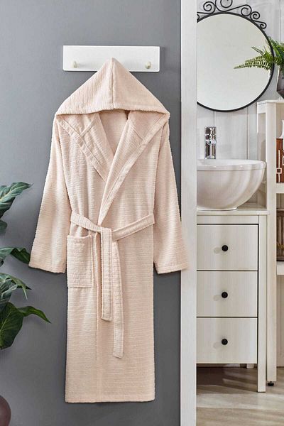 mevababy Μπουρνούζι μπάνιου Unisex με κουκούλα &#37;100 απαλή βαμβακερή κρέμα