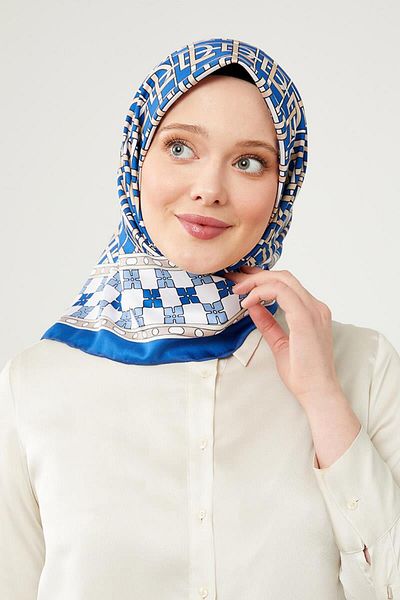 Levidor Φουλάρι Indigo Lvd με στάμπα Trend Twill