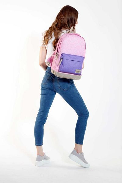 KAUKKO Rucsac Wichlight Pink Flowers K1510