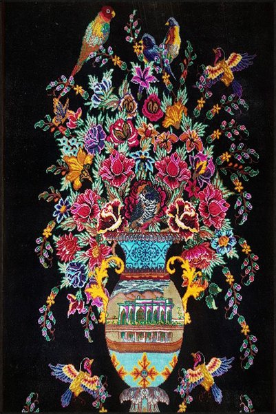 Rugs Modern Halı خلفية سوداء ملونة زهرية مع مزهرية الطيور منقوشة سجادة قاعدة ...
