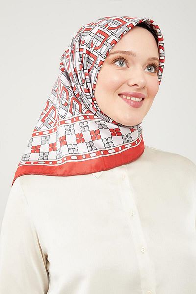 Levidor وشاح Twill ذو الطباعة الحمراء Lvd