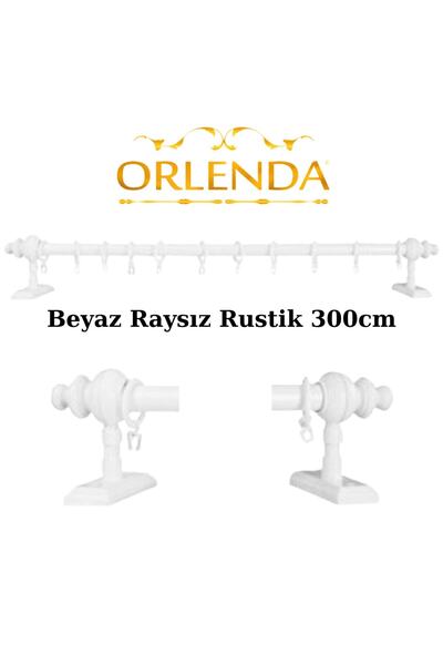 Orlenda Wooden Headed Aluminum Pipe Rustic Curtain Hanger Without Rail 300 Cm