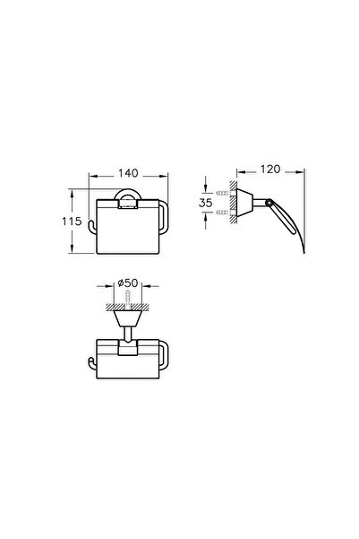 VitrA Matrix A44580 Kapaklı Tuvalet Kağıtlığı, Krom