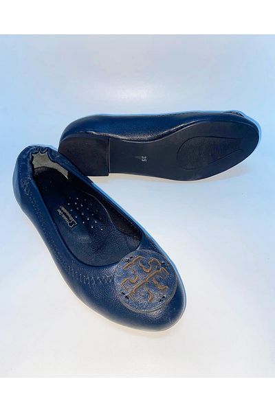 stok83 Balerini de damă bleumarin din piele naturală 8311