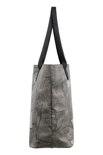 Dogo Geantă de umăr gri din piele vegană pentru femei - Go Back To Be Yourself Design