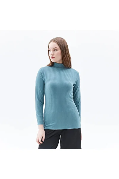 defys Women's Stand Collar Long Sleeve T-shirt Green