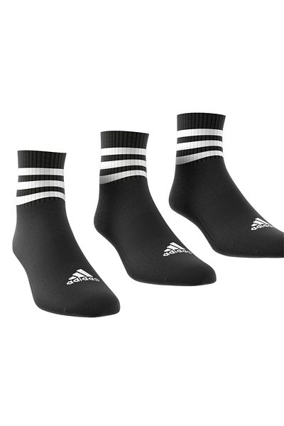 adidas adidas Unisex Quartersocken, 3er Pack - 3-Stripes Cushioned Sportswear Mid-Cut Socks, Logo, Streifen