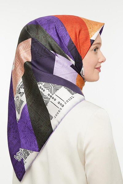 Levidor Μωβ Twill Pure Silk Φουλάρι