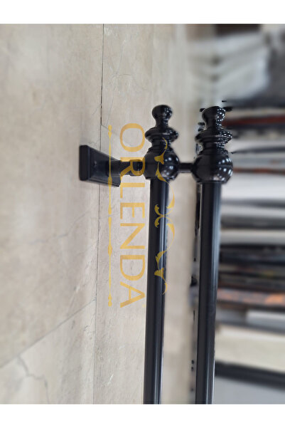 Orlenda Suport pentru perdele rustic - Suport pentru perdele rustic cu două țevi - Suport pentru perdele rustic de tăblie dezasamblat 250 cm