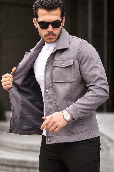 Delpino Εποχιακό ανδρικό σουέτ μπουφάν