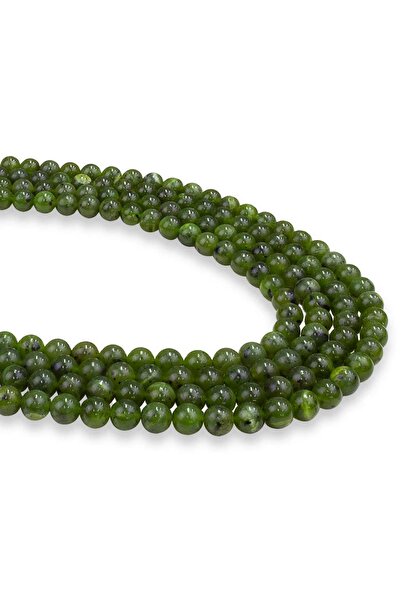 Dünya Doğal Taş سلسلة كندية بحجر اليشم مقاس 8 مم - قطع AA