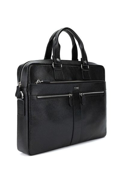 Tamer Tanca Men's Genuine Leather Black Briefcase
