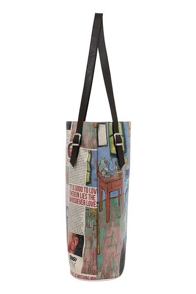 Dogo Geantă de umăr albastră din piele vegană pentru femei - Vincent Van Gogh Lost Mind Muse Design
