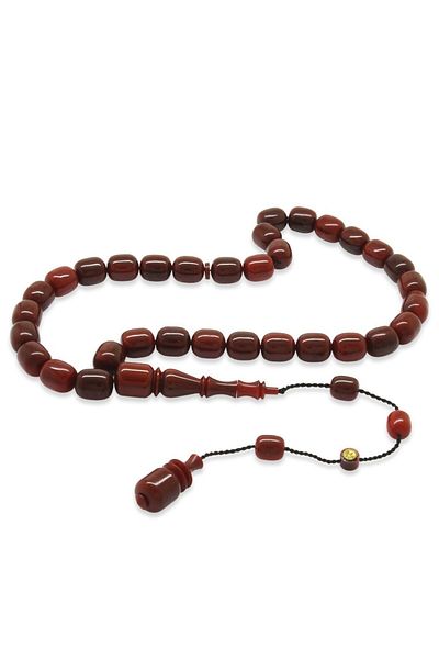 Tesbihane Systemed Each Master Work Capsule Cut Cherry Colored Catalin Rosary