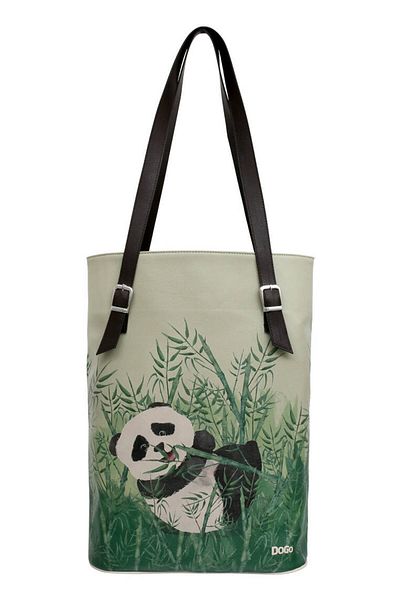 Dogo Geantă de umăr verde din piele vegană pentru femei - Design iubitor de bambus