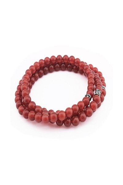 Tesbihane Both Bracelet - Both Globe Cut 99 Pieces Red Agate Natural Stone Rosary104000290