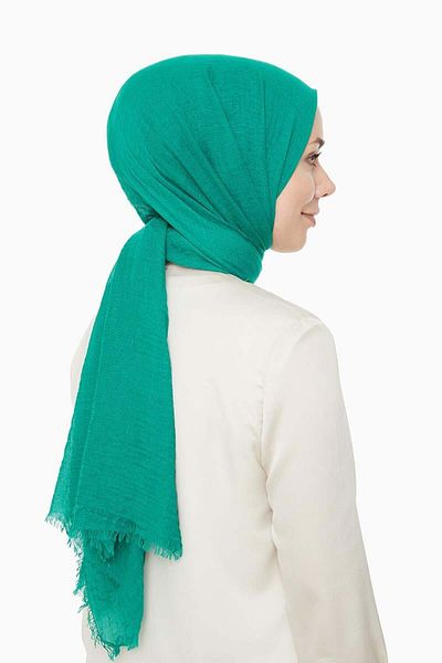 Levidor Green Wrinkled Shawl