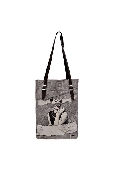 Dogo Women's Vegan Leather Gray Shoulder Bag - Go Back To Be Yourself Design