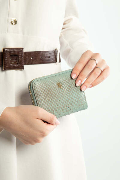 Tamer Tanca Kadın Hakiki Deri Mint Yeşil Günlük Cuzdan
