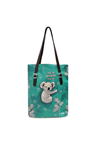 Dogo Kadın Vegan Deri Turkuaz Omuz Çantası - Koala Hug Tasarım