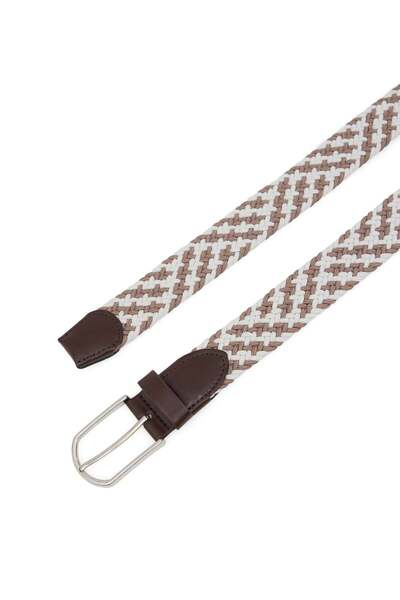 WESTMARK LONDON Εκρού Πλεκτό Μοντέλο Ευέλικτη Ρυθμιζόμενη Ανδρική Ζώνη WMBLAKE