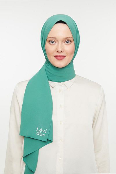 Levidor Light Green Plain Medina Silk Shawl