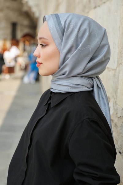 Hint İpek MONOV04-10 Model Monogram Shawl