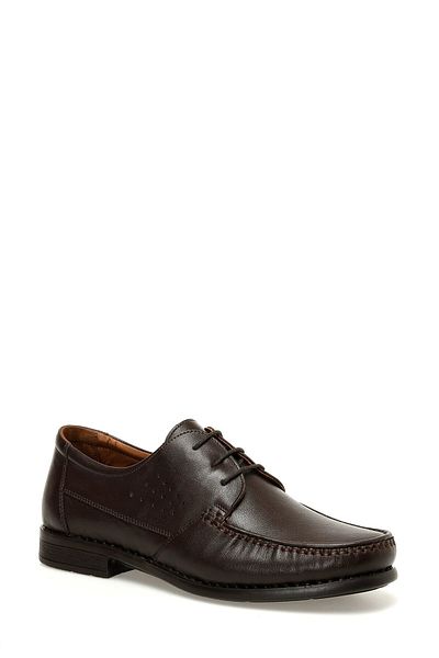 Polaris 106796 Brown Genuine Leather Orthopedic (5 Point) Men's Shoes