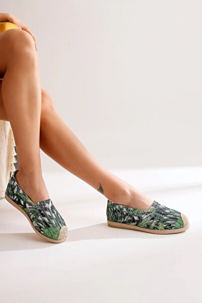 Lively Stylish Jungle Çok Renkli Örgü Triko Kadın Espadril