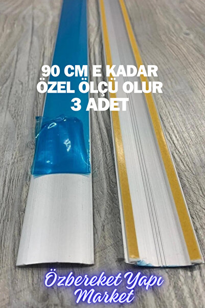 özbereketyapimarket Alüminyum Bantlı Kapı Eşik Profili Gümüş / Kapı Altı Çıtası / 3 Adet 90 cm e kadar özel ölçü olur